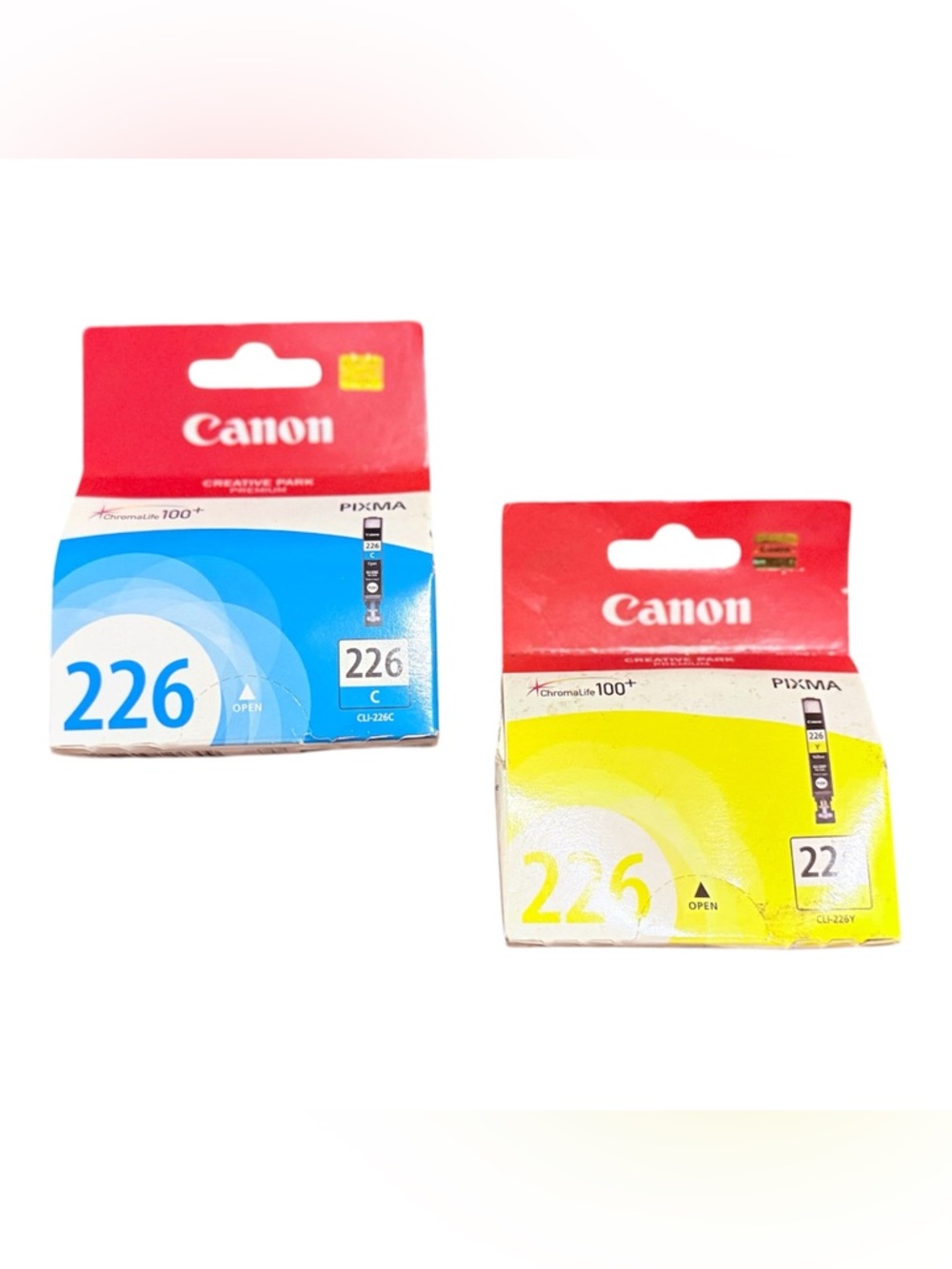 Canon 226 Chromalife Pixma Ink Lot in Yellow and Blue, New in Boxes